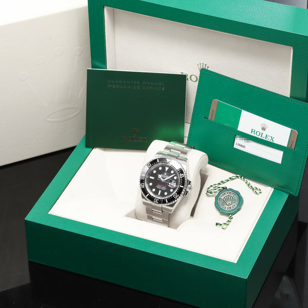 Rolex Sea Dweller 2018 43mm Oystersteel Intense Black with Red “SEA-DWELLER” Text Dial Black Cerachrom Ceramic Bezel Oystersteel Oyster Bracelet with Oysterlock and Glidelock Extension 126600