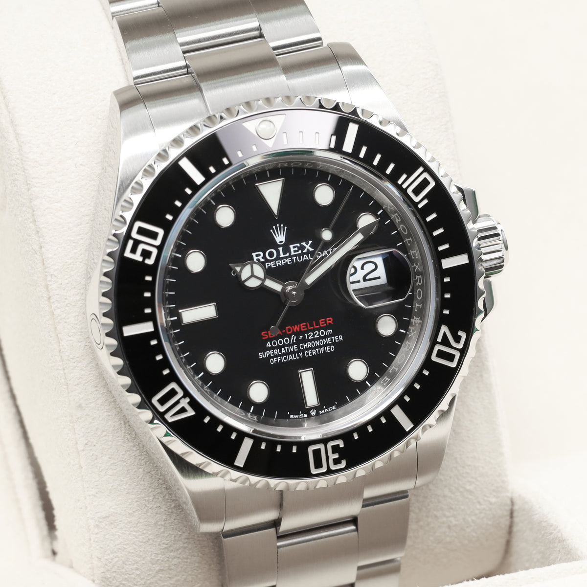 Rolex Sea Dweller 2018 43mm Oystersteel Intense Black with Red “SEA-DWELLER” Text Dial Black Cerachrom Ceramic Bezel Oystersteel Oyster Bracelet with Oysterlock and Glidelock Extension 126600