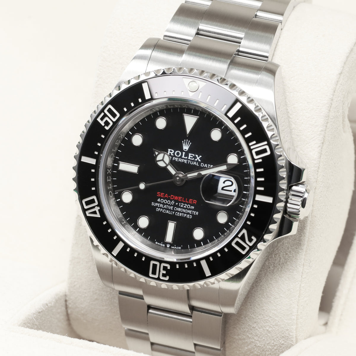 Rolex Sea Dweller 2018 43mm Oystersteel Intense Black with Red “SEA-DWELLER” Text Dial Black Cerachrom Ceramic Bezel Oystersteel Oyster Bracelet with Oysterlock and Glidelock Extension 126600