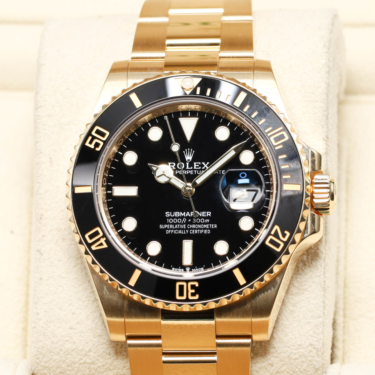 Rolex Submariner 2023 Complete 41mm 18k Yellow Gold Black Dial Black Cerachrom Ceramic Bezel 18k Yellow Gold Oyster Bracelet 126618LN