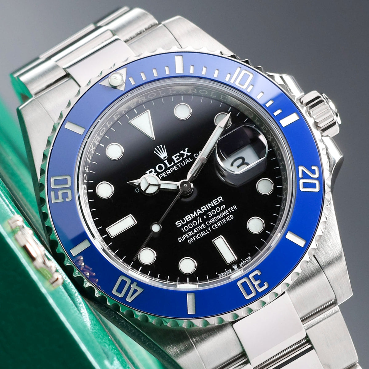Rolex Submariner 2023 Complete 41mm 18k White Gold Black Dial Blue Cerachrom Ceramic Bezel 18k White Gold Oyster Bracelet 126619LB