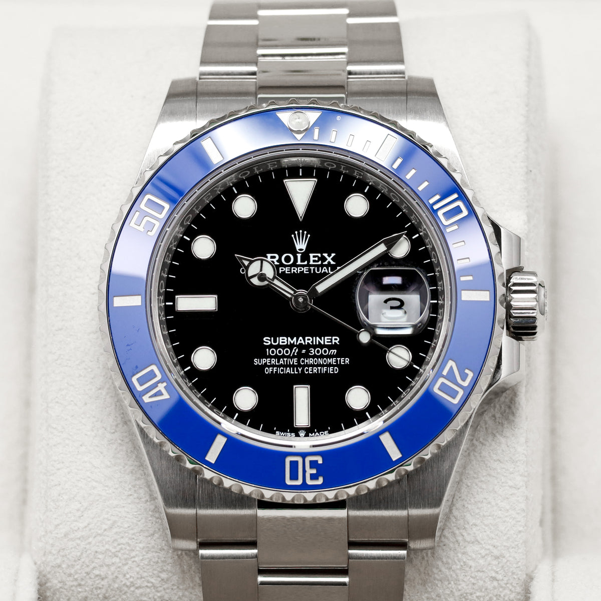 Rolex Submariner 2023 Complete 41mm 18k White Gold Black Dial Blue Cerachrom Ceramic Bezel 18k White Gold Oyster Bracelet 126619LB
