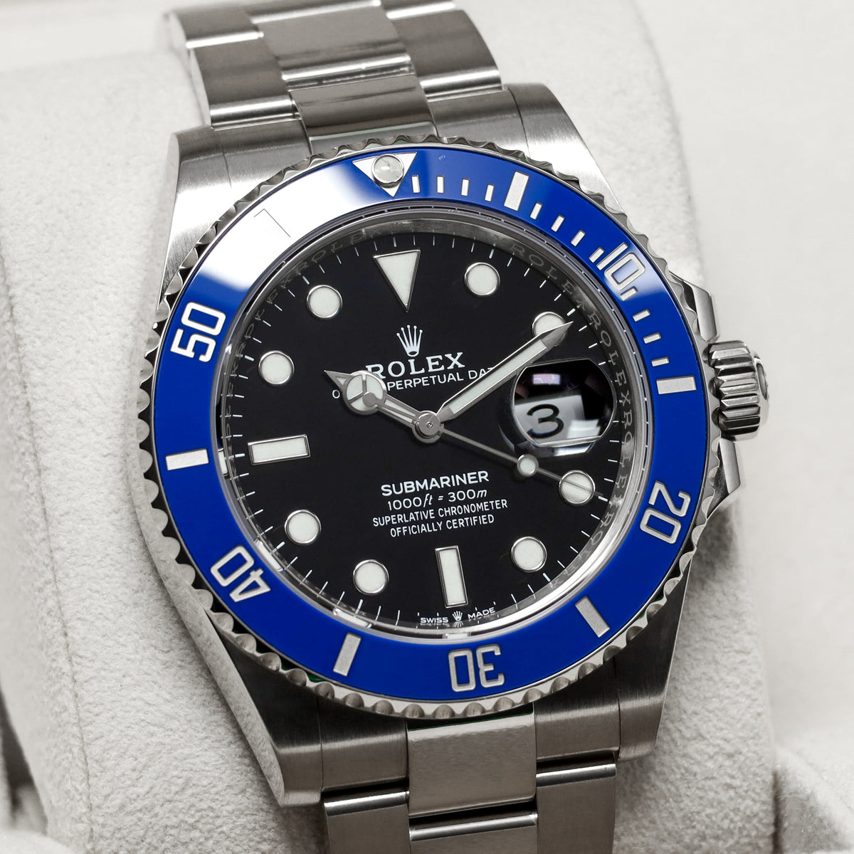 Rolex Submariner 2023 Complete 41mm 18k White Gold Black Dial Blue Cerachrom Ceramic Bezel 18k White Gold Oyster Bracelet 126619LB