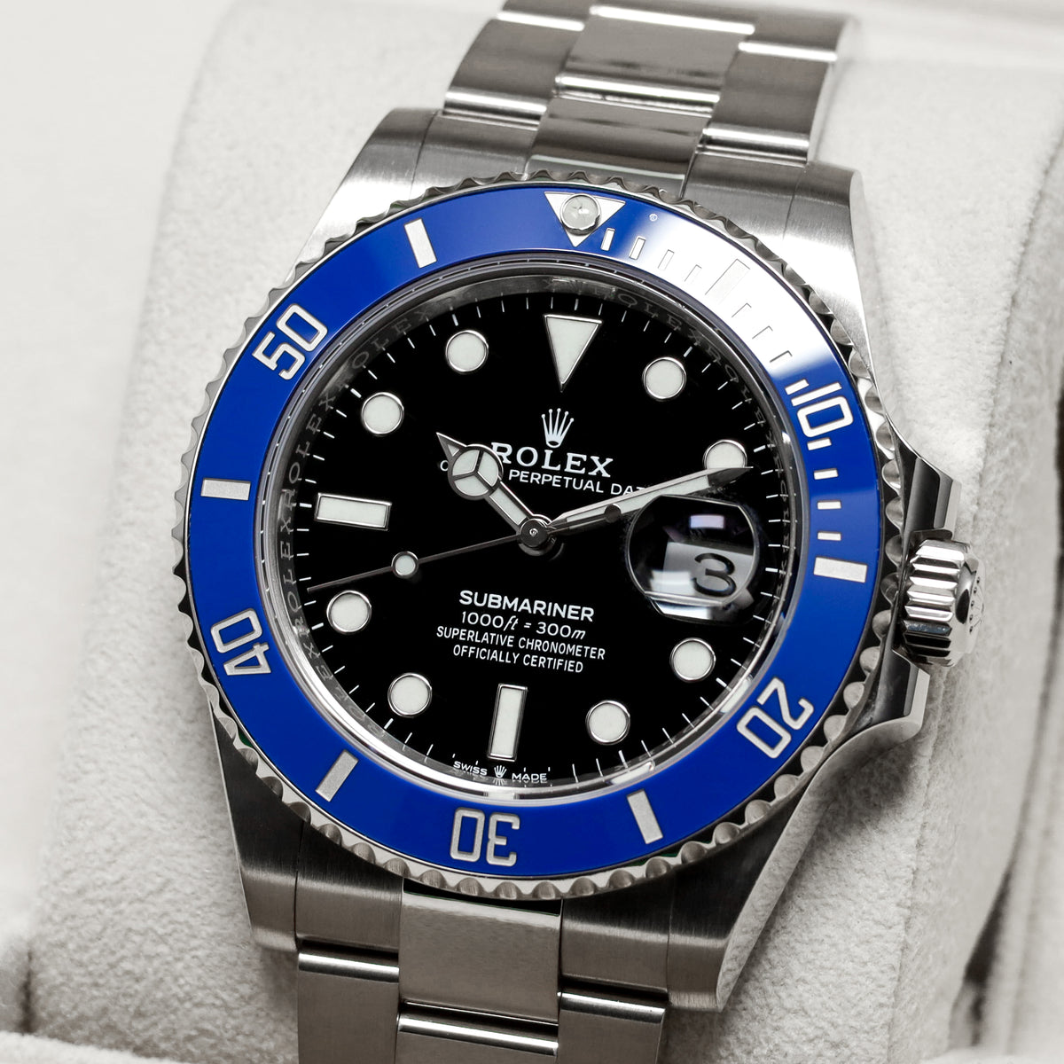 Rolex Submariner 2023 Complete 41mm 18k White Gold Black Dial Blue Cerachrom Ceramic Bezel 18k White Gold Oyster Bracelet 126619LB