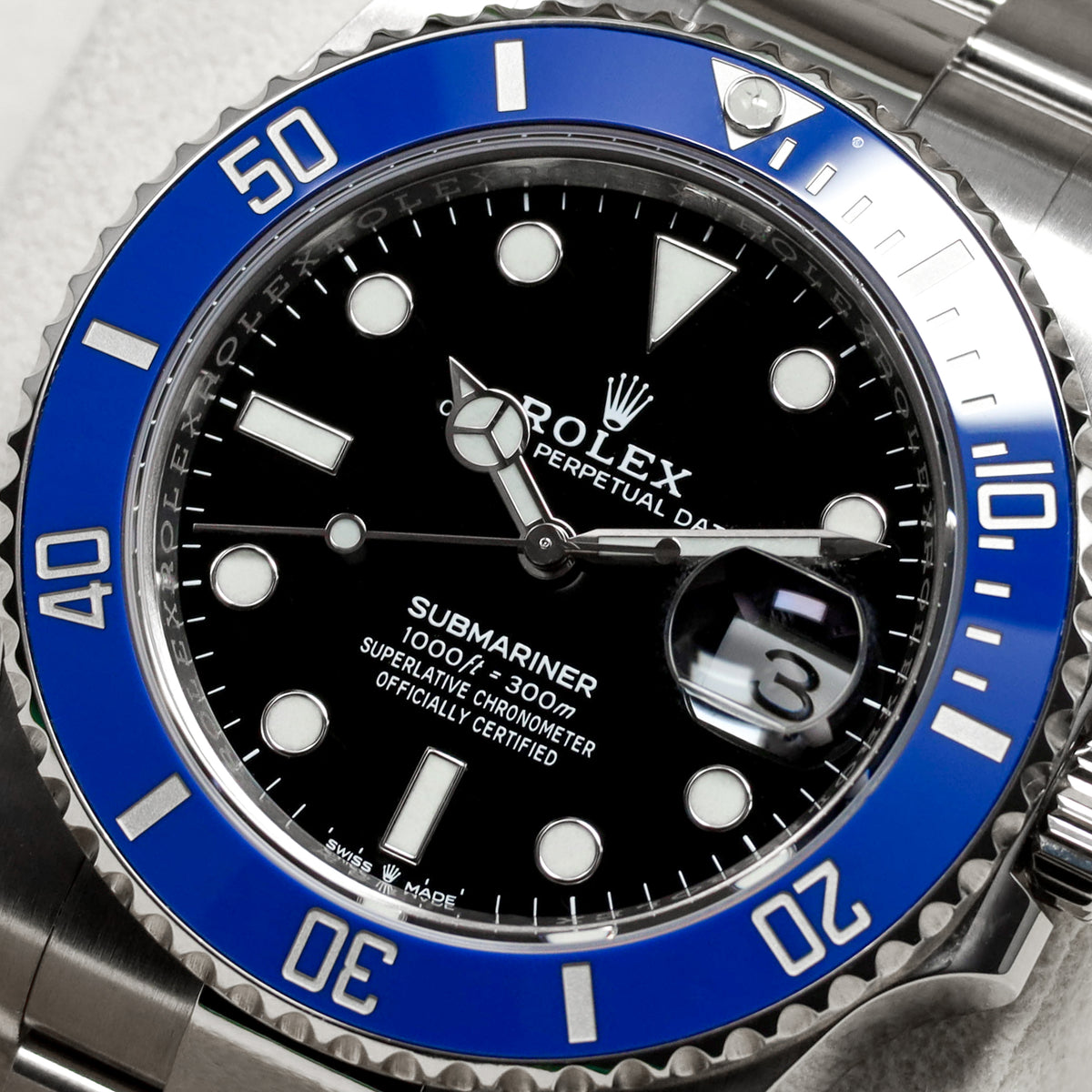 Rolex Submariner 2023 Complete 41mm 18k White Gold Black Dial Blue Cerachrom Ceramic Bezel 18k White Gold Oyster Bracelet 126619LB