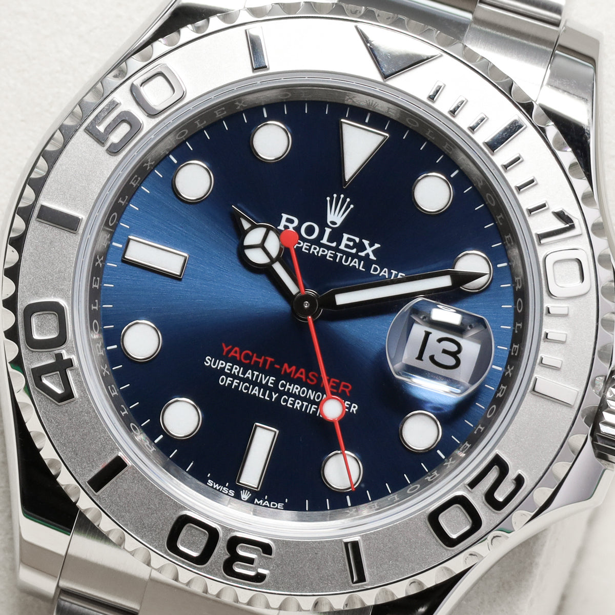 Rolex Yacht Master 2025 Complete 40mm Oystersteel Blue Sunburst Solid Platinum Bidirectional Rotating Bezel Oyster Bracelet 126622