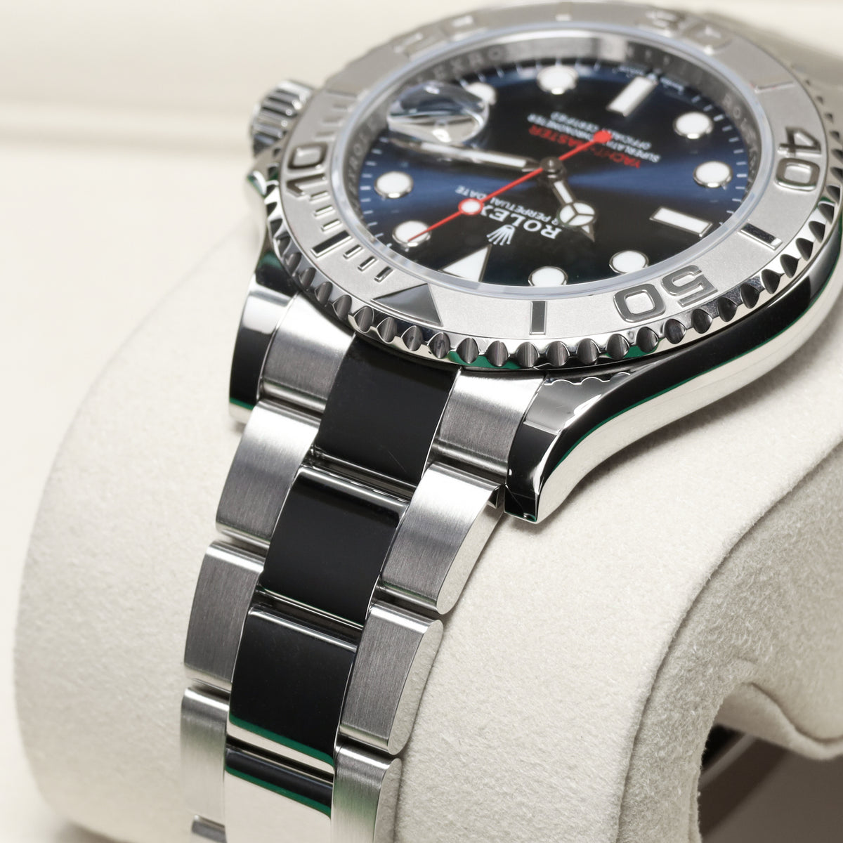 Rolex Yacht Master 2025 Complete 40mm Oystersteel Blue Sunburst Solid Platinum Bidirectional Rotating Bezel Oyster Bracelet 126622