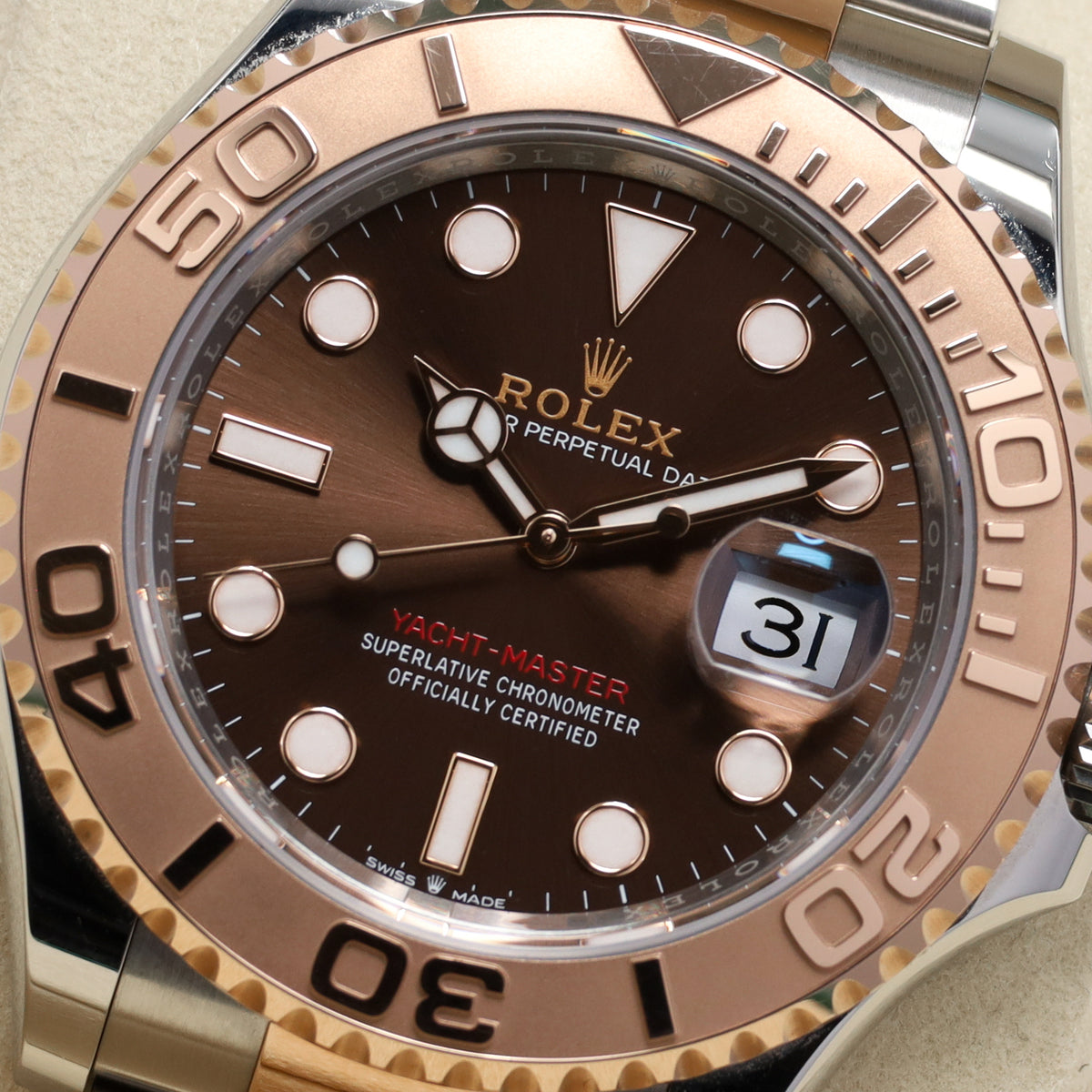 Rolex Yacht Master 2025 Complete 40mm Stainless Steel Case Chocolate Dial Everose gold Bezel Oyster Bracelet 126621