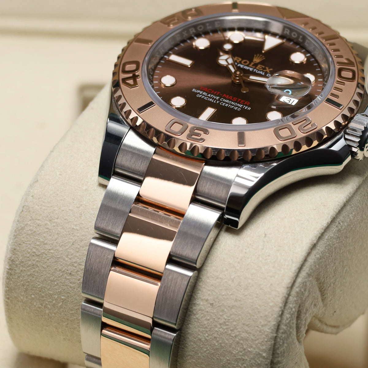 Rolex Yacht Master 2025 Complete 40mm Stainless Steel Case Chocolate Dial Everose gold Bezel Oyster Bracelet 126621