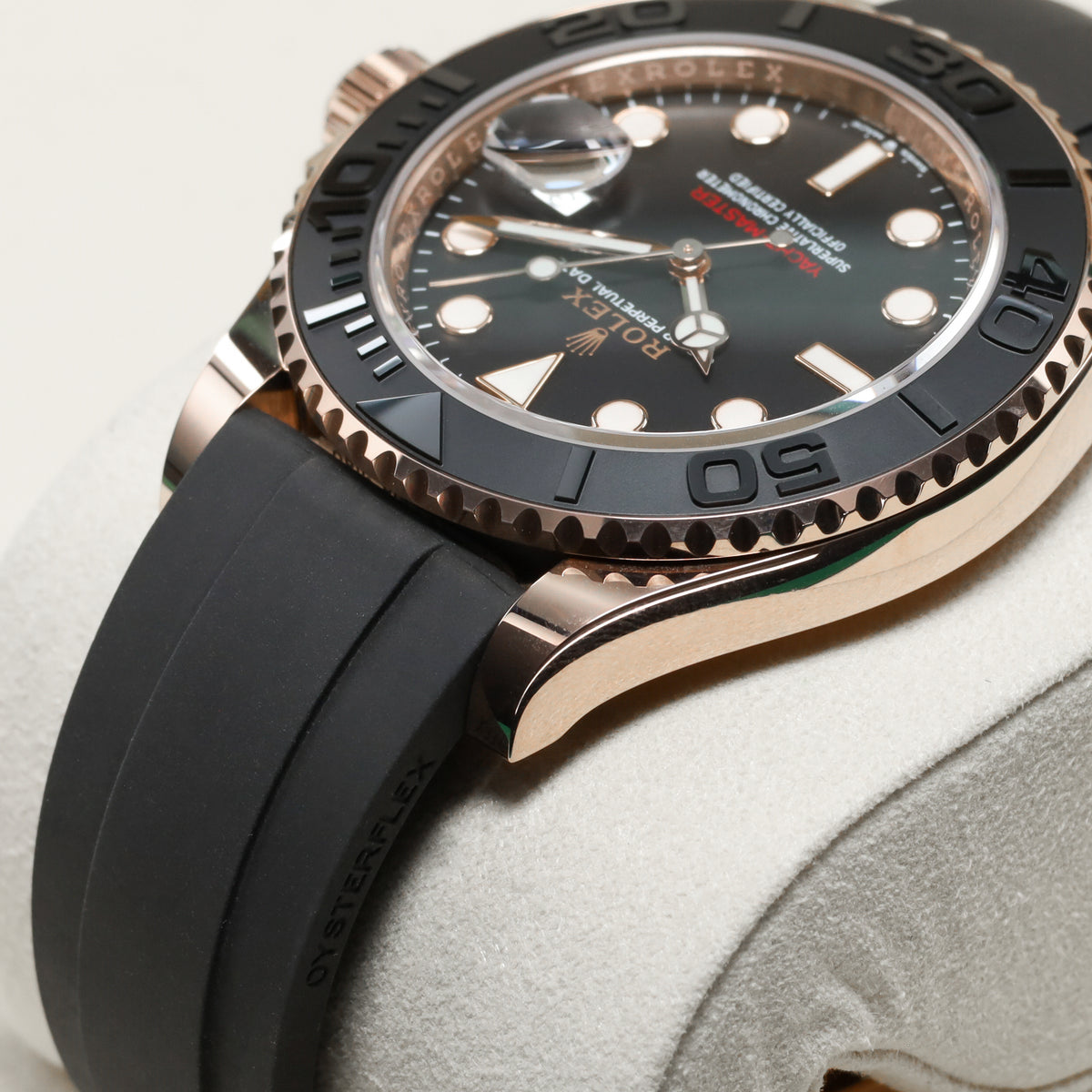 Rolex Yacht-Master 40 Complete 40mm 18K Everose Gold Intense Black Dial Matte Black Cerachrom Ceramic with 18K Everose Gold Black Oysterflex Bracelet with 18K Everose Gold Oysterlock Folding Clasp 126655