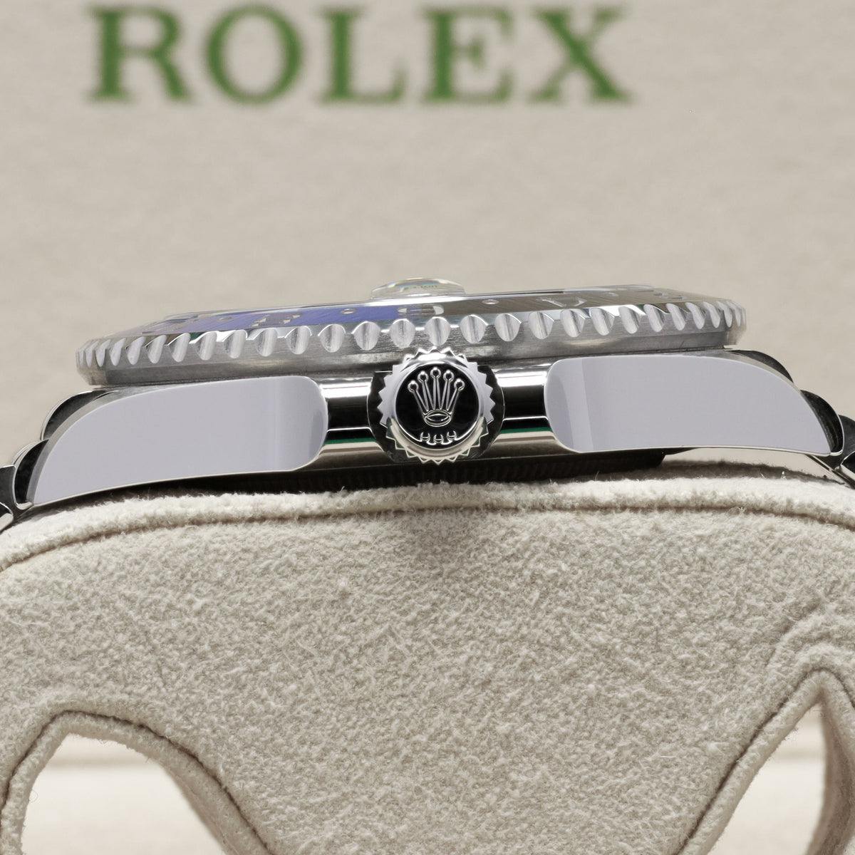 Rolex GMT Master II 2019 “Batgirl” Complete 40mm Oystersteel Black Dial Black and Blue Cerachrom GMT Bezel Oystersteel Jubilee Bracelet with Oysterlock Clasp 126710BLNR