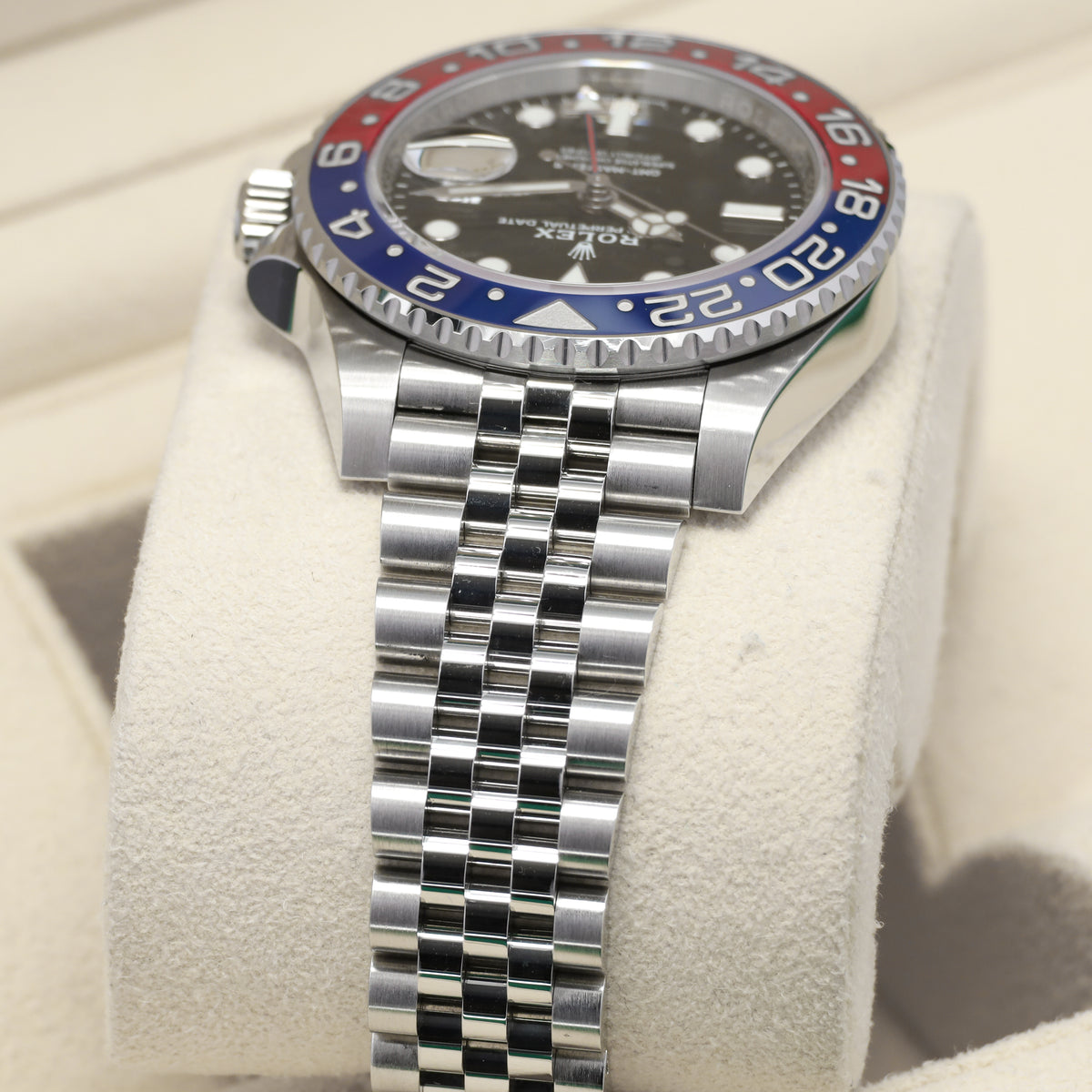 Rolex GMT-Master II Pepsi Complete 40mm Black Dial Red Blue Ceramic Bezel Jubilee Bracelet 126710BLRO