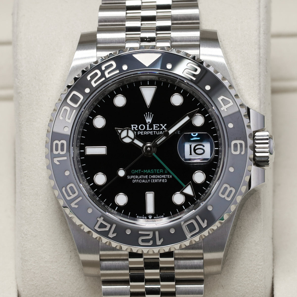 Rolex GMT Master II Bruce Wayne 2026 Complete 40mm Oystersteel Black Dial Black and Grey Cerachrom Ceramic Bezel Jubilee Bracelet 126710GRNR