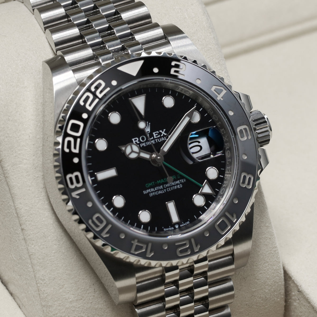 Rolex GMT Master II Bruce Wayne 2026 Complete 40mm Oystersteel Black Dial Black and Grey Cerachrom Ceramic Bezel Jubilee Bracelet 126710GRNR