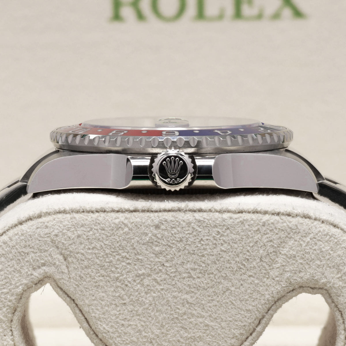 Rolex GMT Master II Complete 40mm 18k White Gold Blue Dial Red and Blue Cerachrom Ceramic Bezel 18k White Gold Oyster Bracelet 126719BLRO