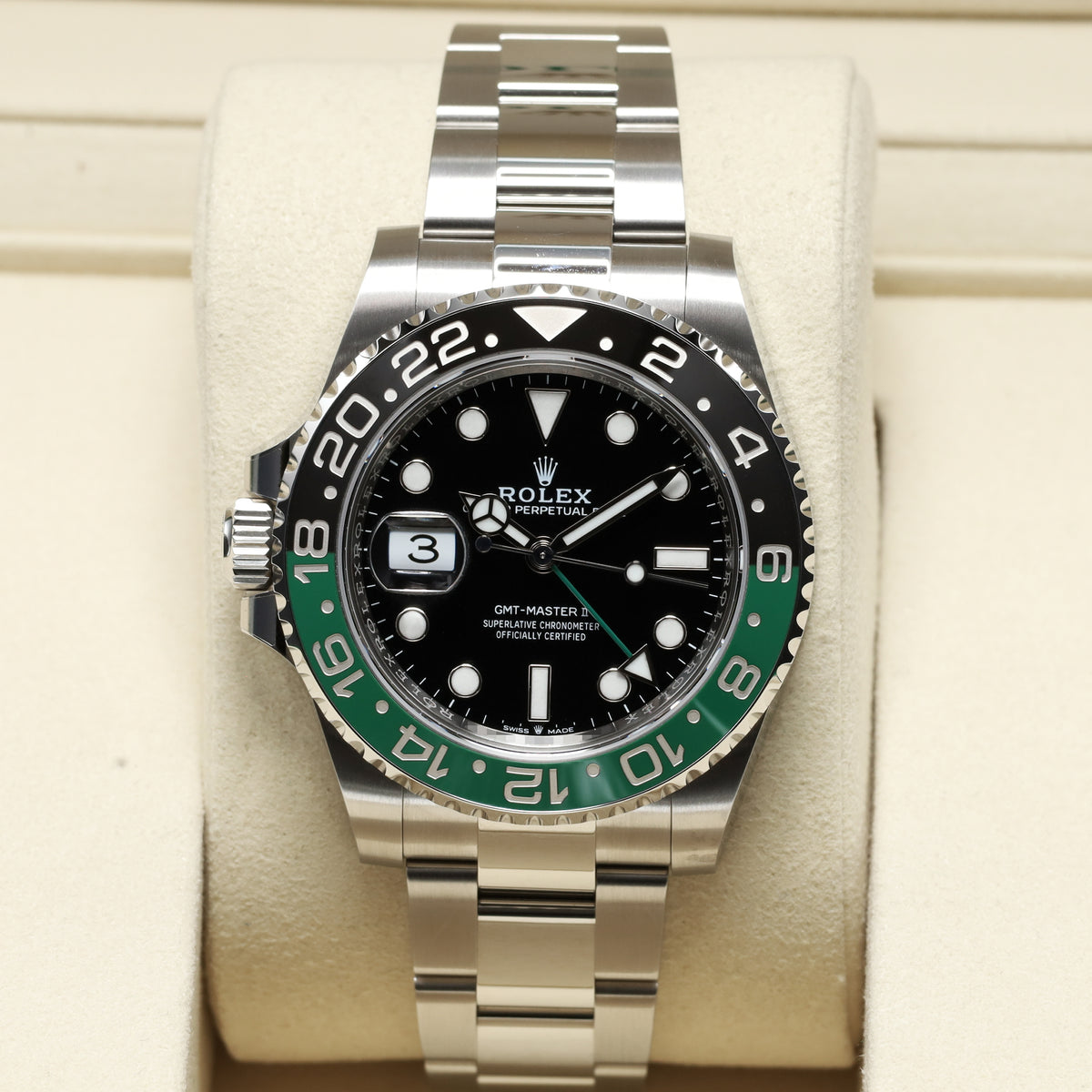 Rolex GMT Master II Sprite 2025 Complete 40mm Oystersteel  Black Dial Green And Black Cerachrom Bezel Oyster Bracelet 126720VTNR