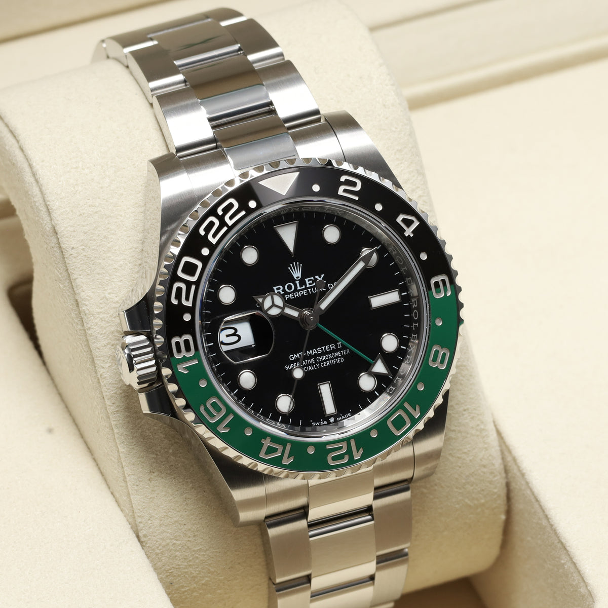Rolex GMT Master II Sprite 2025 Complete 40mm Oystersteel  Black Dial Green And Black Cerachrom Bezel Oyster Bracelet 126720VTNR