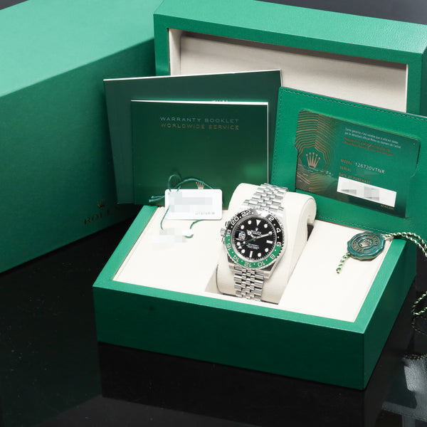 Rolex GMT MASTER II 2026 Complete 40mm Oystersteel (Stainless Steel) Black Dial  Bidirectional Rotating Green and Black Cerachrom Ceramic Bezel  Oystersteel Bracelet with Oysterlock Safety Clasp 126720VTNR