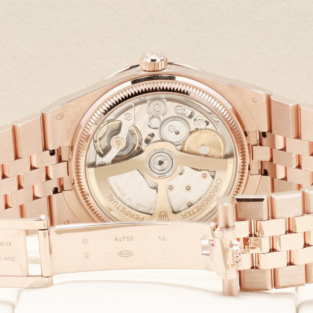 Rolex Land Dweller 2026 Complete 36mm 18k Rose Gold White Honeycomb Baguette Diamond Dial Diamond Bezel Jubilee Bracelet 127285TBR