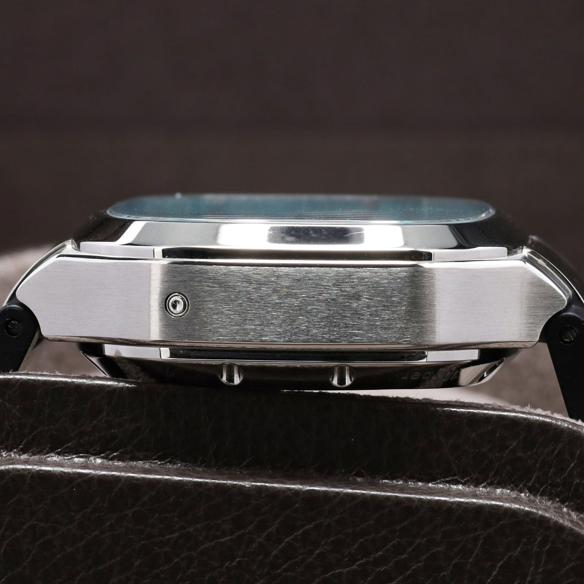 Glashutte Original Complete 40mm Stainless Steel  Disco Blue (Matte Lacquered Light Blue) Dial Fixed Stainless Steel Bezel Black Rubber Strap with Butterfly Folding Clasp 13702100263