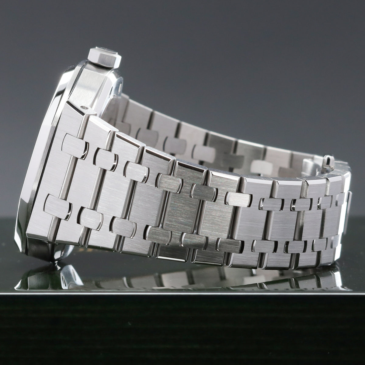 Audemars Piguet Royal Oak Complete 41mm Stainless Steel Black “Grande Tapisserie” Dial Stainless Steel Octagonal Bezel Integrated Stainless Steel Bracelet with AP Folding Clasp 15500ST.OO.1220ST.03