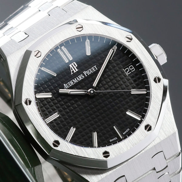 Audemars Piguet Royal Oak Complete 41mm Stainless Steel Black “Grande Tapisserie” Dial Stainless Steel Octagonal Bezel Integrated Stainless Steel Bracelet with AP Folding Clasp 15500ST.OO.1220ST.03
