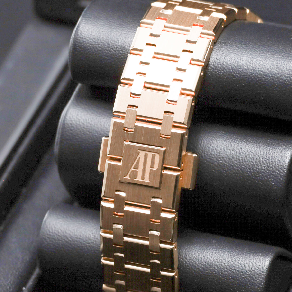 Audemars Piguet Royal Oak 2022 Complete 37mm 18k Rose Gold Blue “Grande Tapisserie” Dial Diamond-Set Bezel 18k Rose Gold Integrated Bracelet with Folding Clasp 15510OR.ZZ.1356OR.02