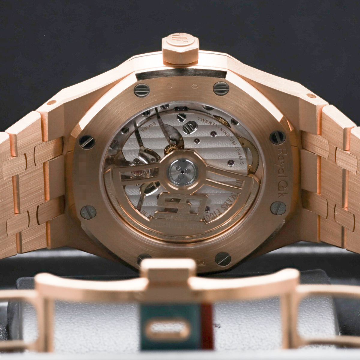 Audemars Piguet Royal Oak 2022 Complete 37mm 18k Rose Gold Blue “Grande Tapisserie” Dial Diamond-Set Bezel 18k Rose Gold Integrated Bracelet with Folding Clasp 15510OR.ZZ.1356OR.02