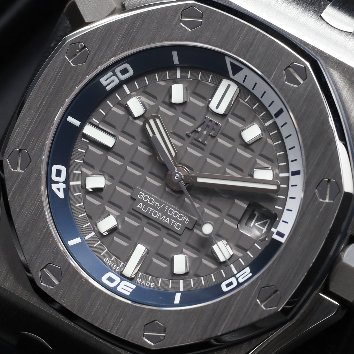 Audemars Piguet Royal Oak Offshore "Grey Diver" Complete 42mm Stainless Steel Grey Dial  Stainless Steel with Grey Inner Rotating Bezel Grey Rubber Strap 15720ST.OO.A0009CA.01