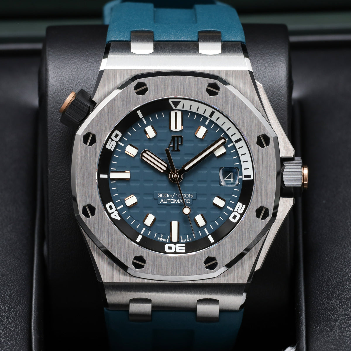 Audemars Piguet Royal Oak Offshore "Blue Diver" 2026 Complete 42mm Stainless Steel Deep Teal / Abyssal Blue Dial Inner Rotating Diving Bezel Blue Rubber Strap 15720ST.OO.A403CA.01