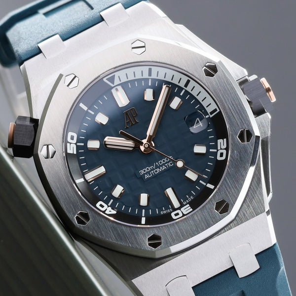 Audemars Piguet Royal Oak Offshore "Blue Diver" 2026 Complete 42mm Stainless Steel Deep Teal / Abyssal Blue Dial Inner Rotating Diving Bezel Blue Rubber Strap 15720ST.OO.A403CA.01