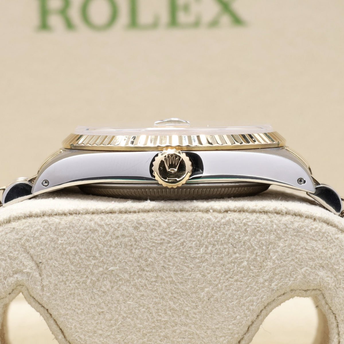 Rolex DateJust 1990 36mm Two-Tone Steel/Gold Silver Pyramid Dial Yellow Gold Fluted Bezel Jubilee 16233