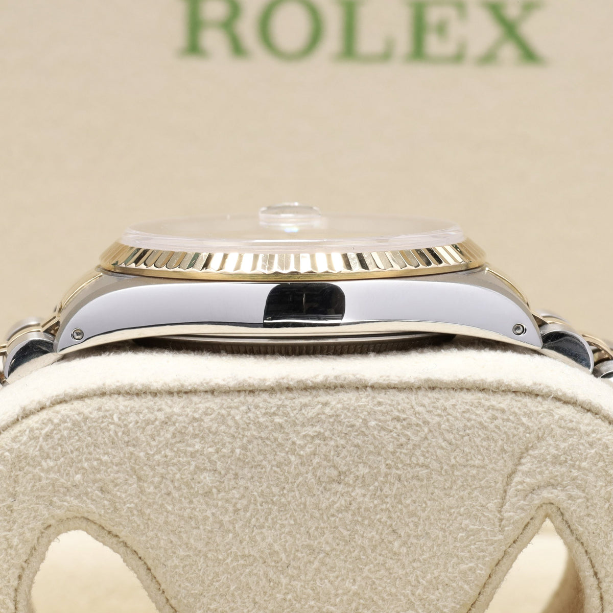Rolex DateJust 1990 36mm Two-Tone Steel/Gold Silver Pyramid Dial Yellow Gold Fluted Bezel Jubilee 16233
