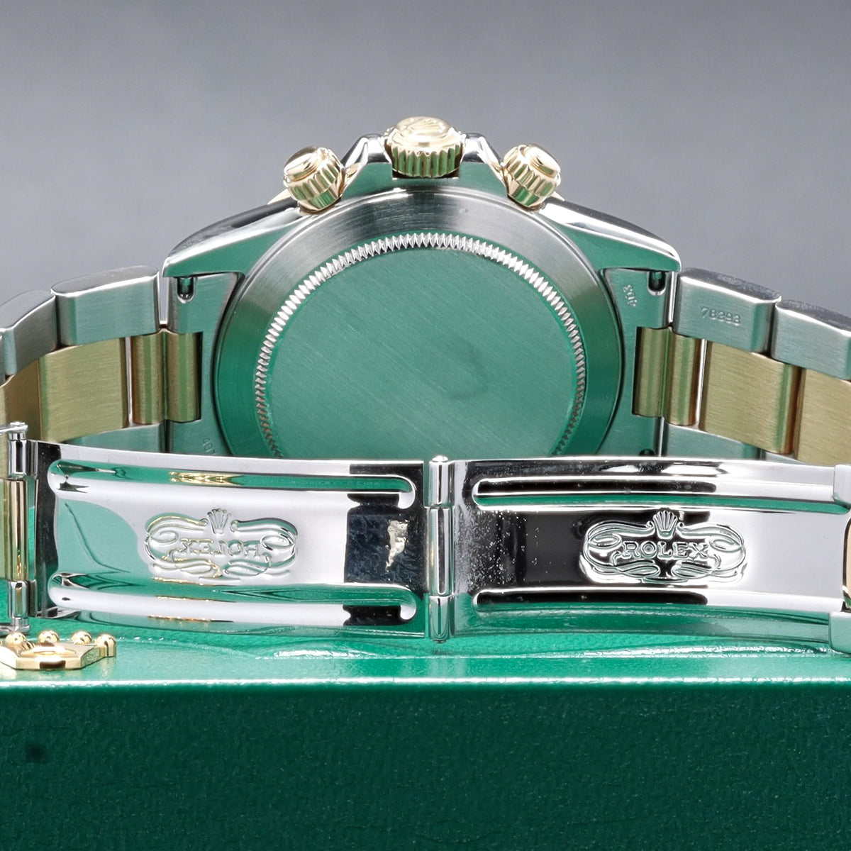 Rolex Daytona 40mm Two-Tone Black/Champagne Dial Yellow Gold Tachymeter Bezel Oyster 16523