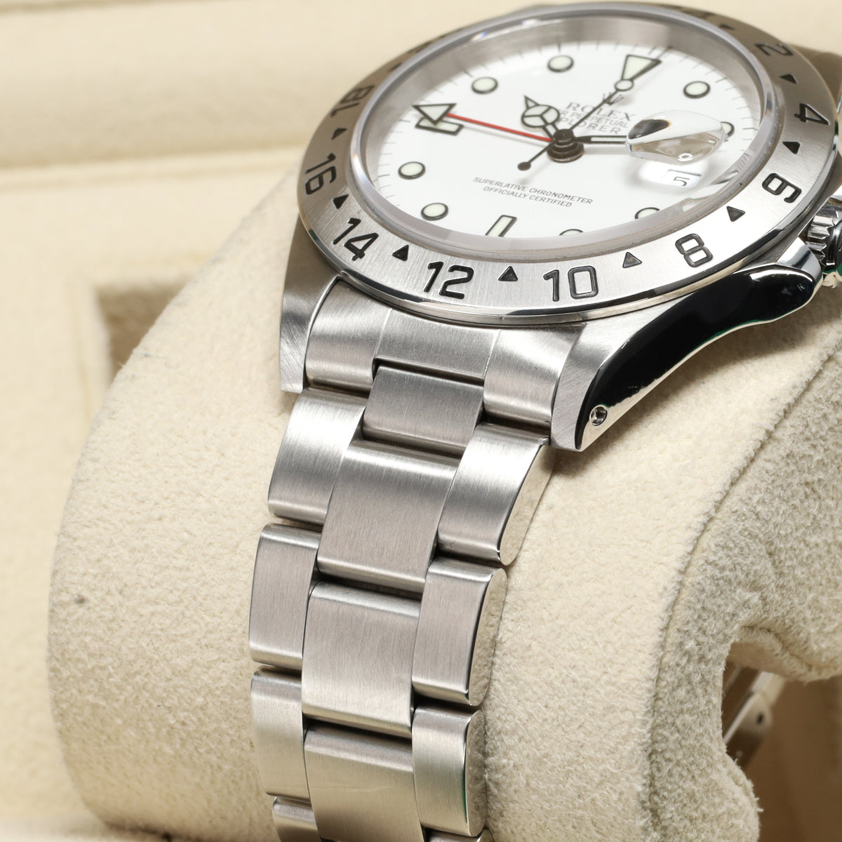 Rolex Explorer II Polar GMT 1999 40mm White Dial Steel Case Silver Bezel Oyster Bracelet 16570