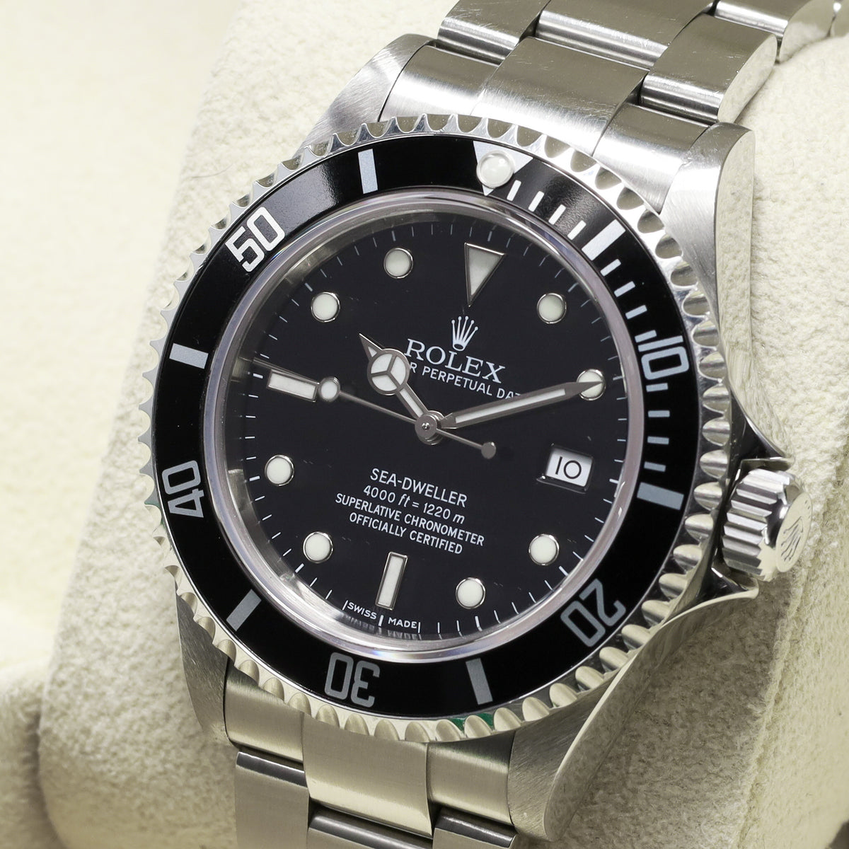 Rolex Sea Dweller 40mm Oystersteel Black Dial Black Aluminum Unidirectional Bezel Oyster Bracelet 16600