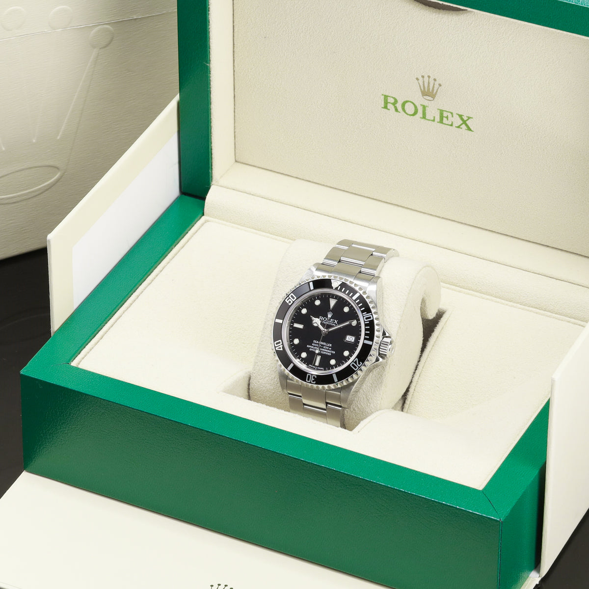 Rolex Sea Dweller 40mm Oystersteel Black Dial Black Aluminum Unidirectional Bezel Oyster Bracelet 16600