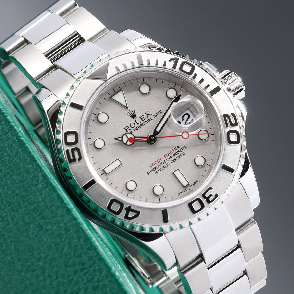 Rolex Yachtmaster 40mm Stainless steel Rolesium Silver Dial Platinum Bidirectional Bezel Oyster Bracelet 16622