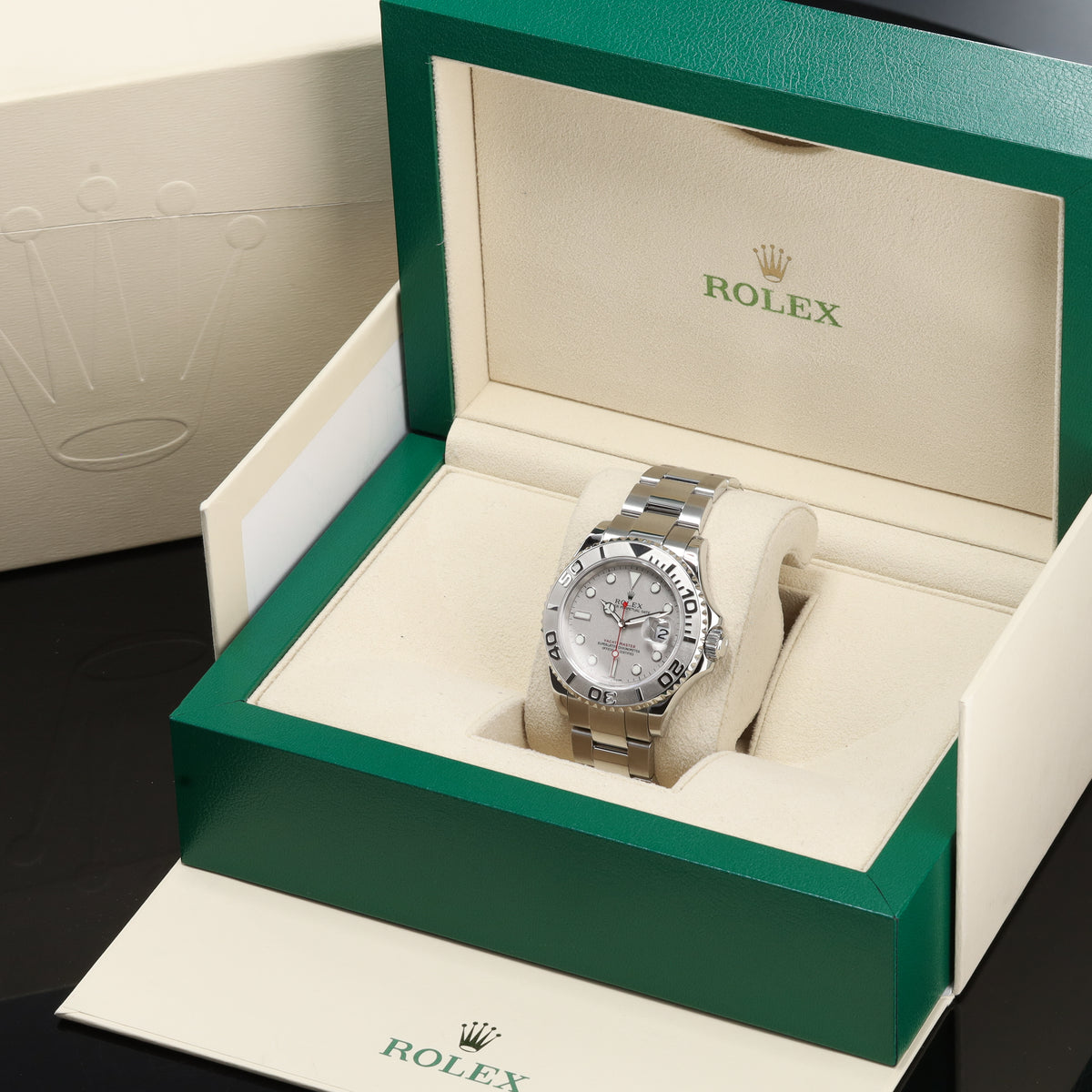 Rolex Yachtmaster 40mm Stainless steel Rolesium Silver Dial Platinum Bidirectional Bezel Oyster Bracelet 16622