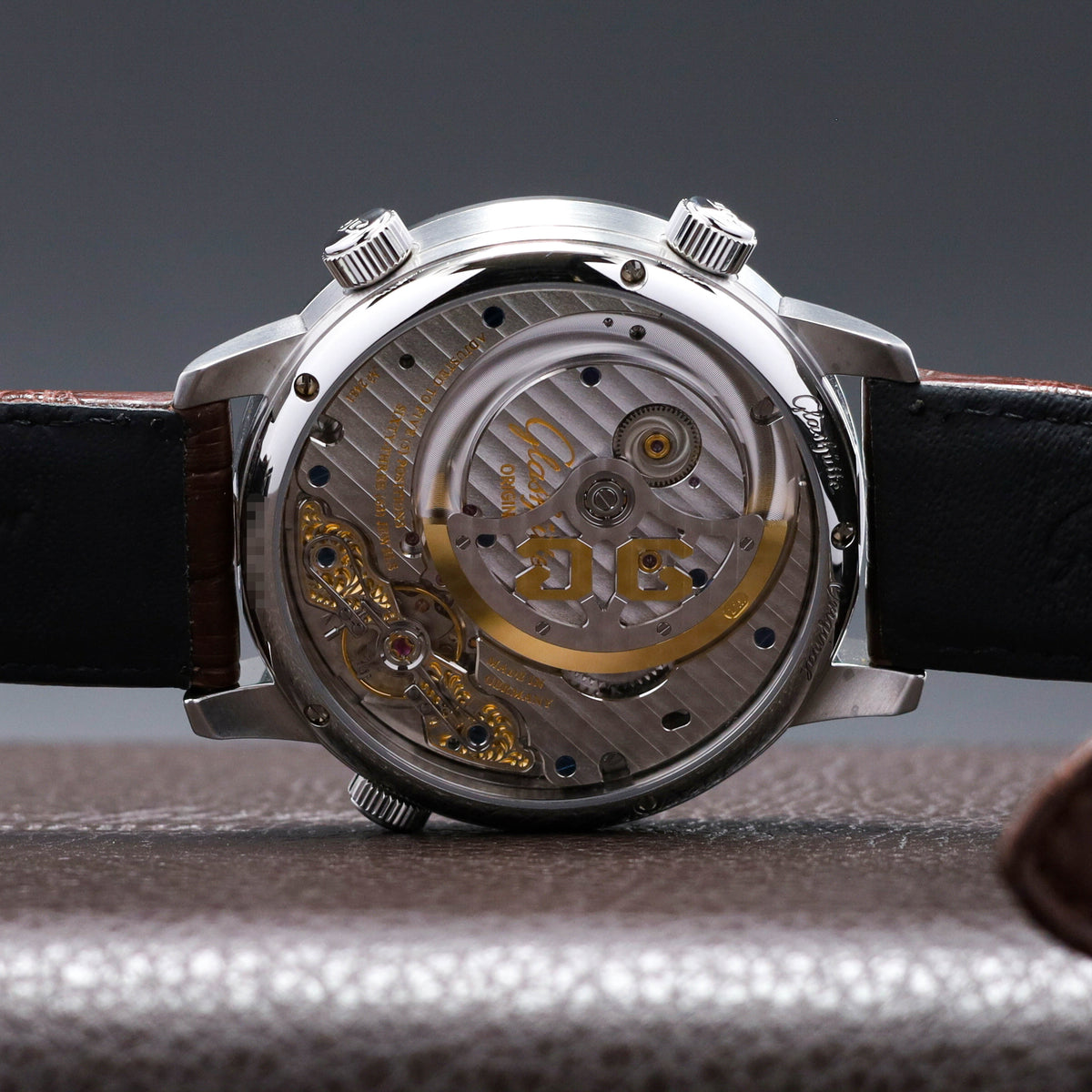 Glashutte Senator 2023 Complete 44mm Stainless Steel White With Blue Hands And Arabic Numerals Polished Stainless Steel Brown Alligator Leather Strap 18902030261