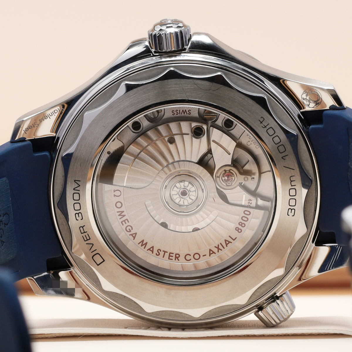 Omega Seamaster 2025 Complete 42mm Stainless Steel Grey Wave Dial Blue Ceramic Unidirectional Bezel Blue Rubber Strap 210.32.42.20.06.001