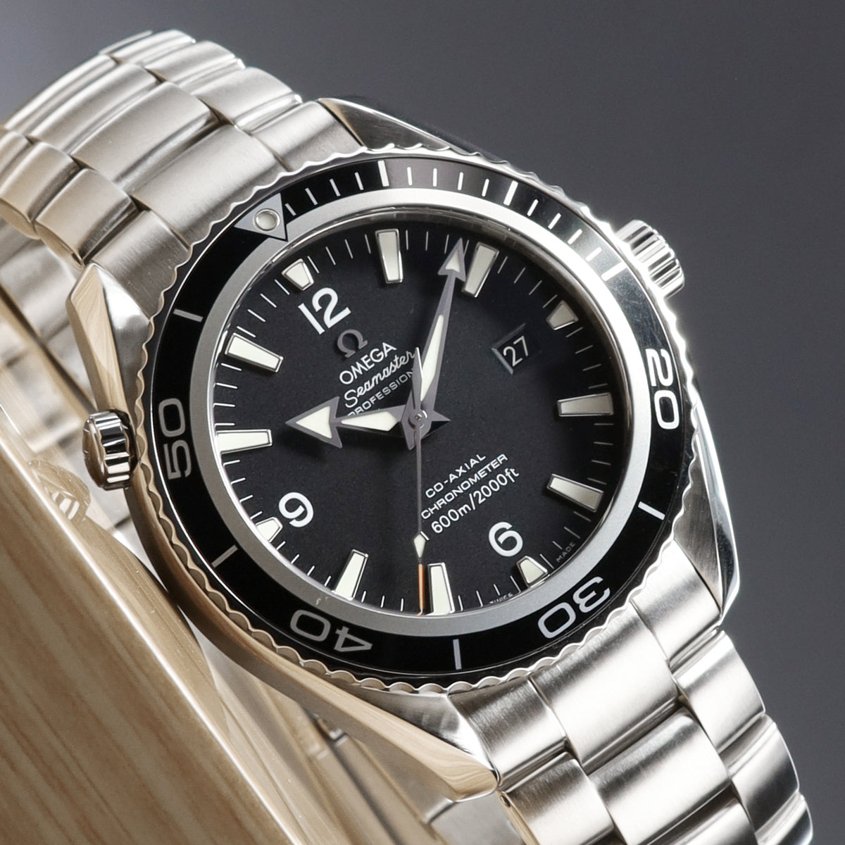 Omega Seamaster 45.5mm Stainless Steel Black Dial Black Aluminum Bezel Stainless Steel Bracelet 22005000