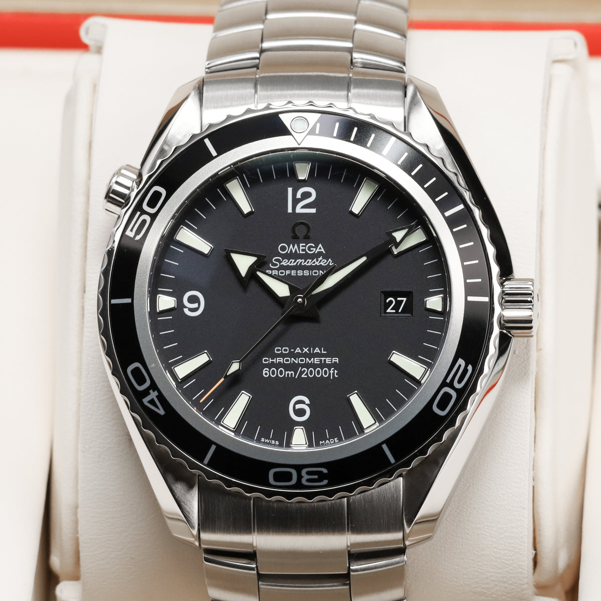 Omega Seamaster 45.5mm Stainless Steel Black Dial Black Aluminum Bezel Stainless Steel Bracelet 22005000