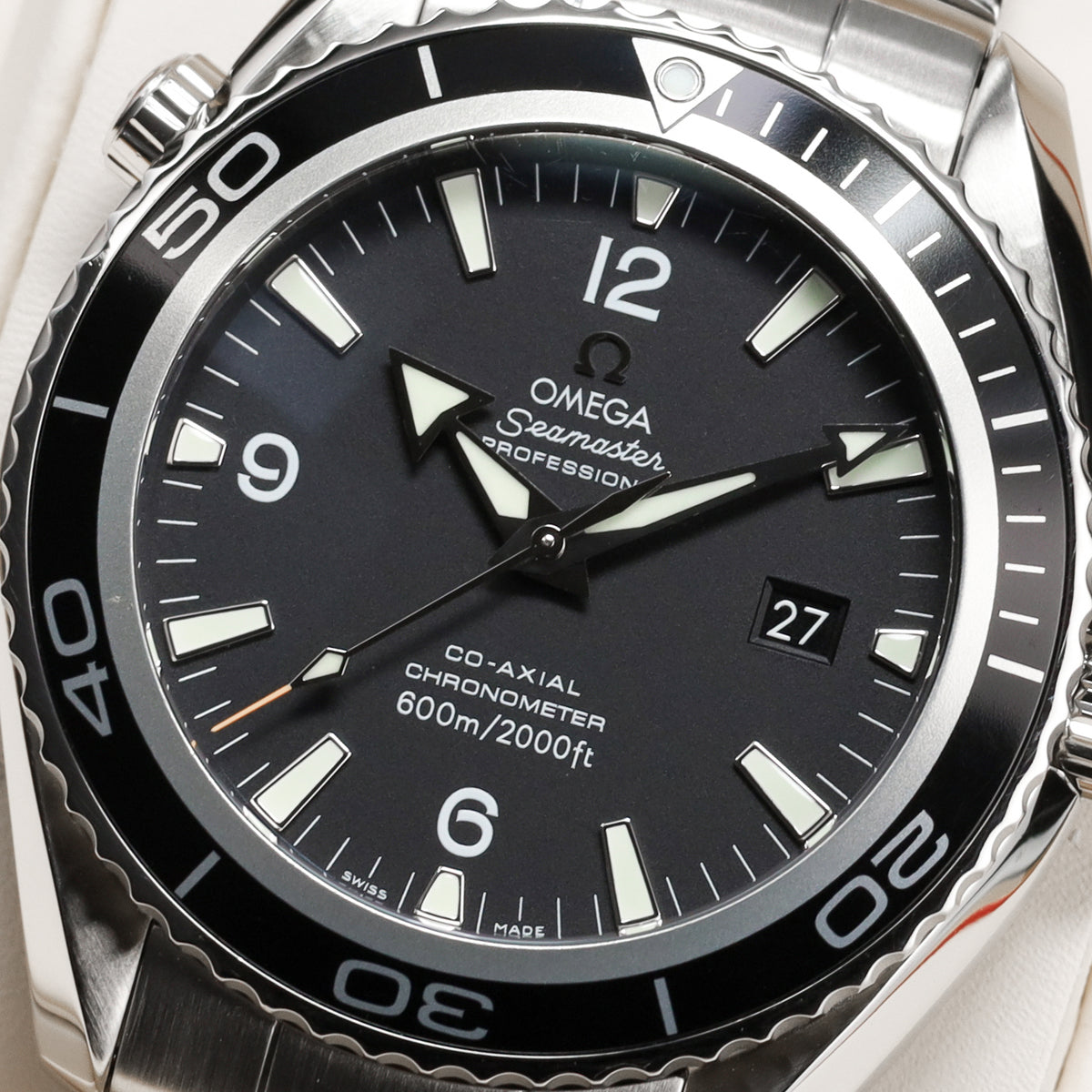 Omega Seamaster 45.5mm Stainless Steel Black Dial Black Aluminum Bezel Stainless Steel Bracelet 22005000
