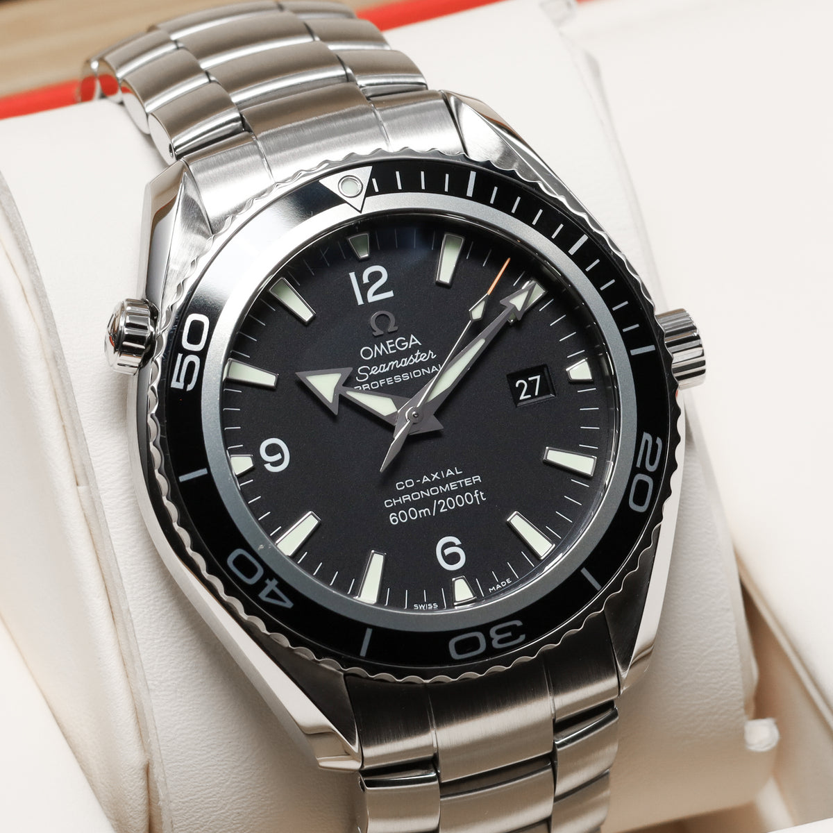Omega Seamaster 45.5mm Stainless Steel Black Dial Black Aluminum Bezel Stainless Steel Bracelet 22005000