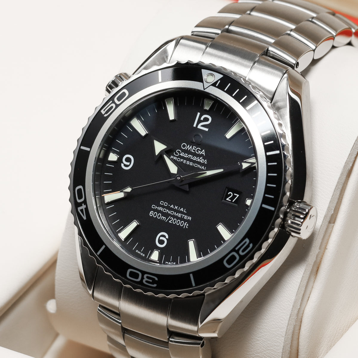 Omega Seamaster 45.5mm Stainless Steel Black Dial Black Aluminum Bezel Stainless Steel Bracelet 22005000
