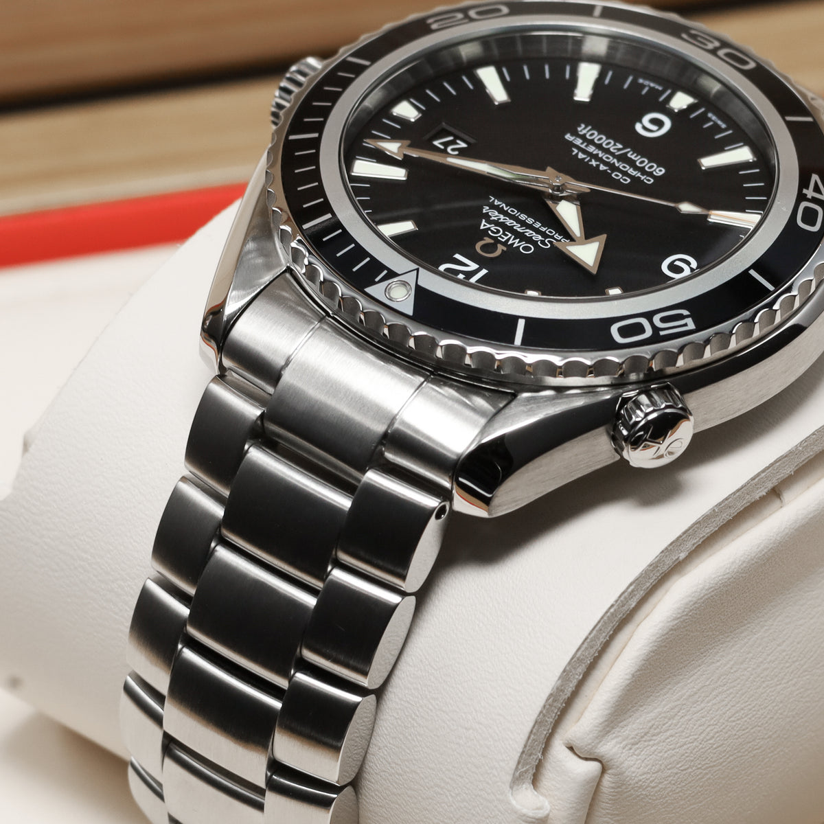 Omega Seamaster 45.5mm Stainless Steel Black Dial Black Aluminum Bezel Stainless Steel Bracelet 22005000