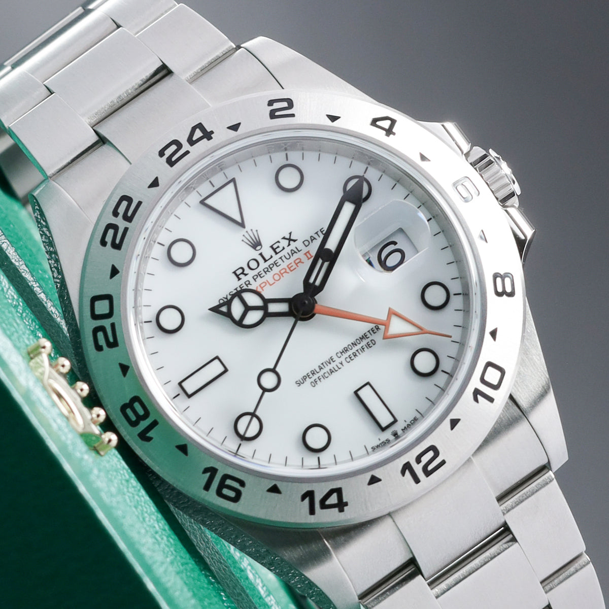 Rolex Explorer II Polar 2026 Complete 42mm Oystersteel White Dial Fixed Oystersteel 24-Hour Bezel Oyster Bracelet 226570