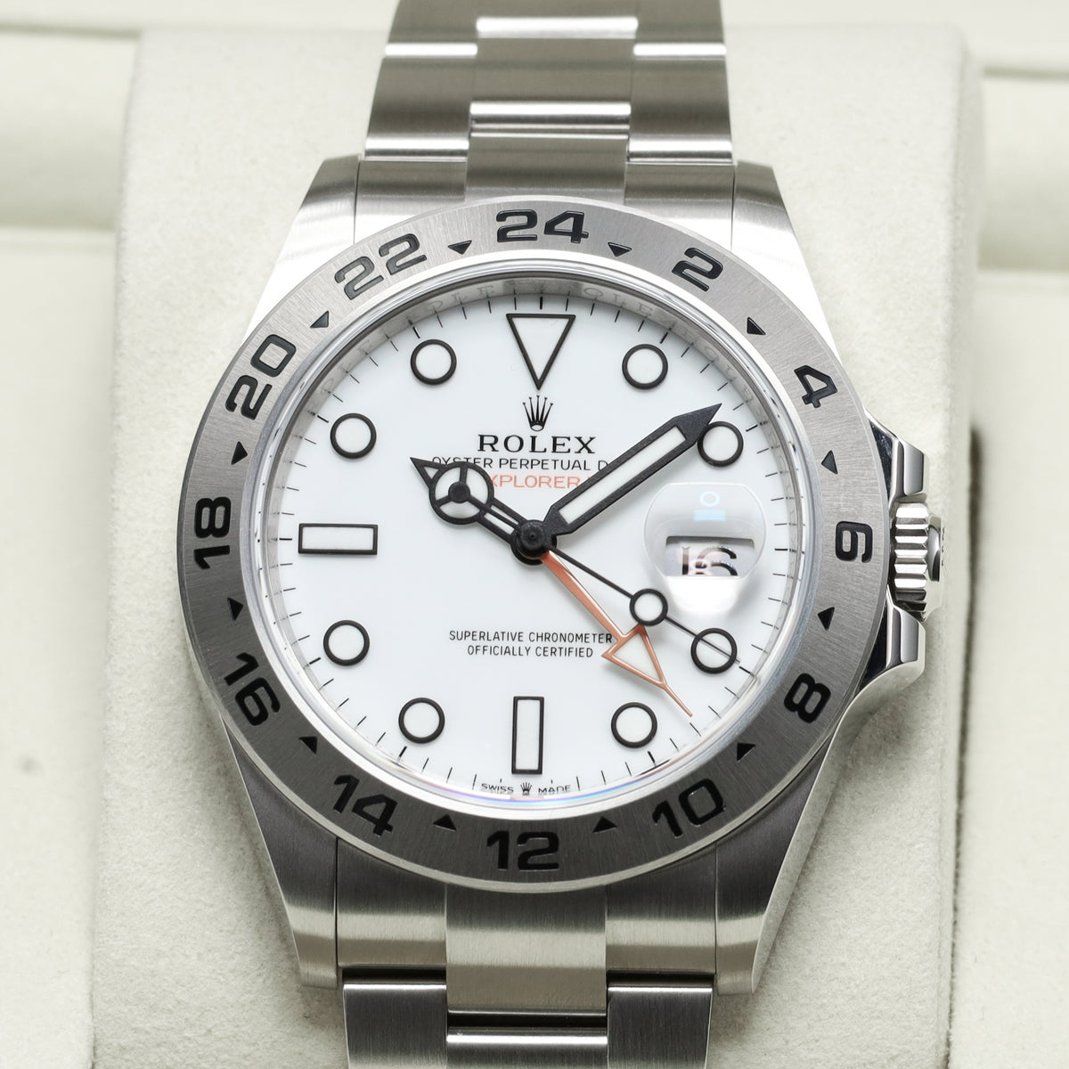 Rolex Explorer II Polar 2026 Complete 42mm Oystersteel White Dial Fixed Oystersteel 24-Hour Bezel Oyster Bracelet 226570