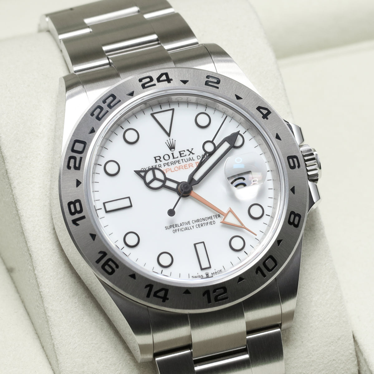 Rolex Explorer II Polar 2026 Complete 42mm Oystersteel White Dial Fixed Oystersteel 24-Hour Bezel Oyster Bracelet 226570
